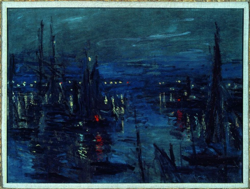 Claude Monet, Le Port du Havre, effet de nuit, 1873, Öl auf Leinwand, 60 x 81 cm, Collection particulière © droits réservés.