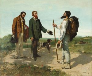 Gustave Courbet, La Rencontre ou Bonjour, Monsieur Courbet (Die Begegnung oder Bonjour, Monsieur Courbet), 1854, Öl auf Leinwand, 132 x 150 cm © Musée Fabre de Montpellier Agglomération, Fotografie: bpk / RMN.