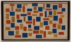 Theo van Doesburg (Utrecht 1883–Davos 1931), Komposition XI, 1918, Öl auf Leinwand, originaler Rahmen, 64.6 x 109 cm (gerahmt: 73.2 x 117.8 cm) (New York, Solomon R. Guggenheim Museum, Inv.-Nr. 54.1360)