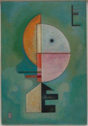 Wassily Kandinsky (Moskau 1866–Neuilly-sur-Seine 1944), Upward (Empor), Oktober 1929, Öl auf Karton, 70 x 49 cm (Venedig, Peggy Guggenheim Collection, Inv.-Nr. 76.2553)