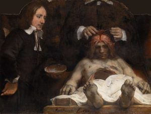 Rembrandt, Anatomie des Dr. Deyman (Framgent), 1656, Öl auf Leinwand, 100 x 134 cm, Amsterdam Museum).