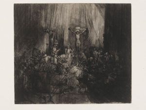 Rembrandt, Die drei Kreuze, 1653, Kaltnadel, 38,5 x 45 cm © Victoria and Albert Museum, London (CAI.637).