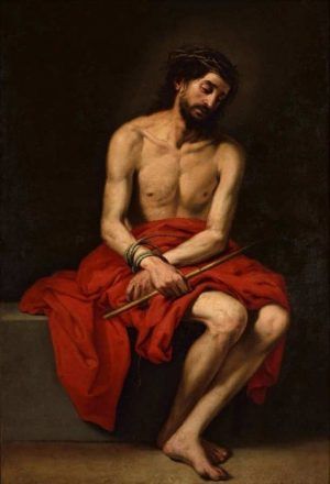 Bartolomé Esteban Murillo, Ecce homo, um 1670, Öl auf Leinwand, 153 × 105 cm (Museo de Bellas Artes de Murcia, Inv.-Nr. 2004/5/1)