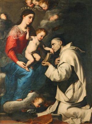 Jusepe de Ribera, Madonna mit Kind und dem heiligen Bruno, 1624, Öl auf Leinwand, 205 x 153,6 cm, signiert und datiert (Gemäldegalerie, Staatliche Museen zu Berlin, Inv.-Nr. 2011.1)