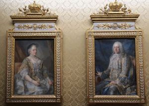 Liotard, Maria Theresia und Franz Stephan, Installationsansicht Albertina, Wien "Die Gründung der Albertina zwischen Dürer und Napoleon", Foto: Alexandra Matzner.