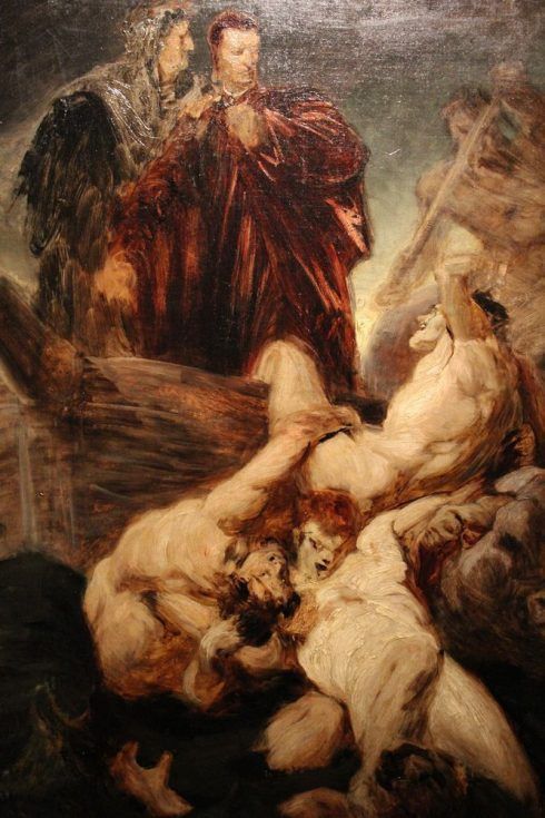 Hans Makart, Dante und Vergil im Inferno, um 1863/65, Öl auf Leinwand, 85 x 60 cm © Belvedere, Wien