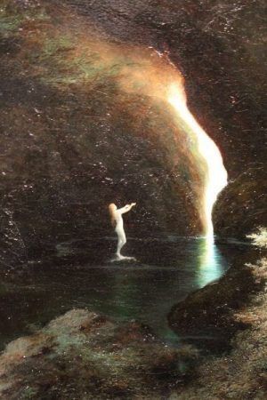 Karl Wilhelm Diefenbach, Erleuchtung, um 1898, Öl auf Leinwand, 100 x 75,5 cm, Foto: Alexandra Matzner © Belvedere, sammlung schmutz, wien