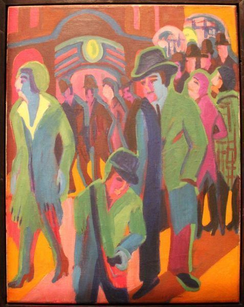 Ernst Ludwig Kirchner, Straße mit Passanten bei Nachtbeleuchtung, 1926/27, Öl auf Leinwand, 90,3 x 70,4 cm (© Museum Frieder Burda, Baden-Baden; Foto: Alexandra Matzner, ARTinWORDS).