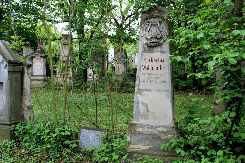 Grabmal von Katharina Waldmüller, Wien, Friedhof von St. Marx, Foto: Alexandra Matzner.