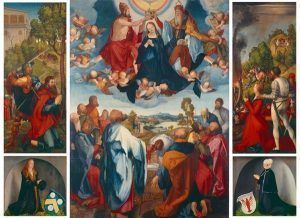 Albrecht Dürer, Der Heller-Altar im geöffneten Zustand, 1507-1509, Tannenholz, historisches museum frankfurt, Foto: Horst Ziegenfusz © historisches museum frankfurt.