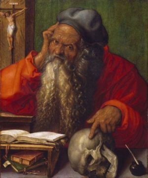 Albrecht Dürer, Hl. Hieronymus, 1521, Öl auf Holz, 59,5 × 48,5 cm (Museu Nacional de Arte Antiga, Lissabon, Foto: José Pessoa © Museu Nacional de Arte Antiga, Direção-Geral do Património Cultural /Arquivo e Documentação Fotográfica)