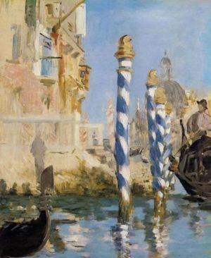 Édouard Manet, Canal Grande in Venedig, 1874 , Öl auf Leinwand, 57x48 cm, Privatsammlung.