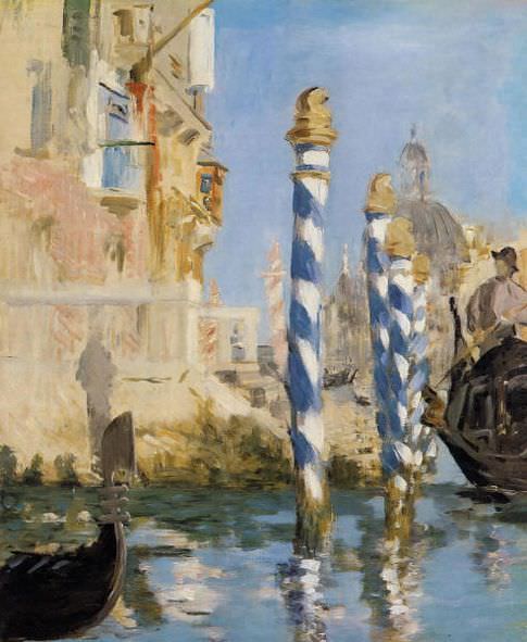 Édouard Manet, Canal Grande in Venedig, 1874 , Öl auf Leinwand, 57x48 cm, Privatsammlung.