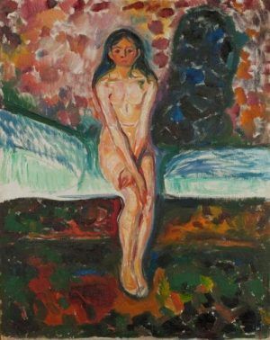 Edvard Munch, Pubertät / Puberty, 1914-1916, Öl auf Leinwand / Oil on canvas, 97 x 77 cm, Oslo, Munch-museet, Photo © Munch Museum.
