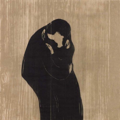 Edvard Munch, Der Kuss IV, 1902/1902-1914, Holzschnitt, Privatsammlung Courtesy Galleri K, Oslo © Reto Rodolfo Pedrini, Zürich.