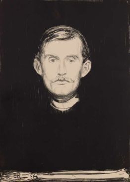 Edvard Munch, Selbstporträt, 1895, Lithografie, Privatsammlung Courtesy Galleri K, Oslo © Reto Rodolfo Pedrini, Zürich.