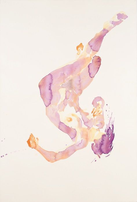 Eric Fischl, Falling Figure #7, 2001, Aquarell, 152 x 102 cm, Albertina, Wien © Eric Fischl.