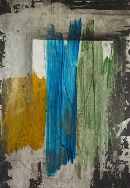Erwin Bohatsch, Ohne Titel (06-01-2014), Öl, Acryl und Bleistift auf Papier, 63 x 43,9 cm, 2014 (Albertina, Wien)