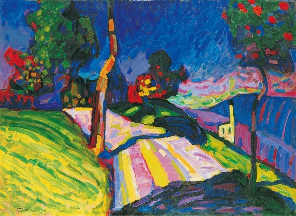 Wassily Kandinsky, Murnau - Kohlgruberstrasse, 1908 (Merzbacher Kunststiftung and Werner & Gabrielle Merzbacher).