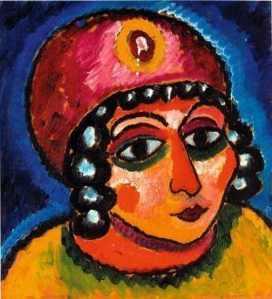 Alexej von Jawlensky, Mädchenkopf mit rotem Turban und gelber Agraffe, um 1912 © Courtesy of Osthaus Museum Hagen & Institut für Kulturaustausch, Tübingen.