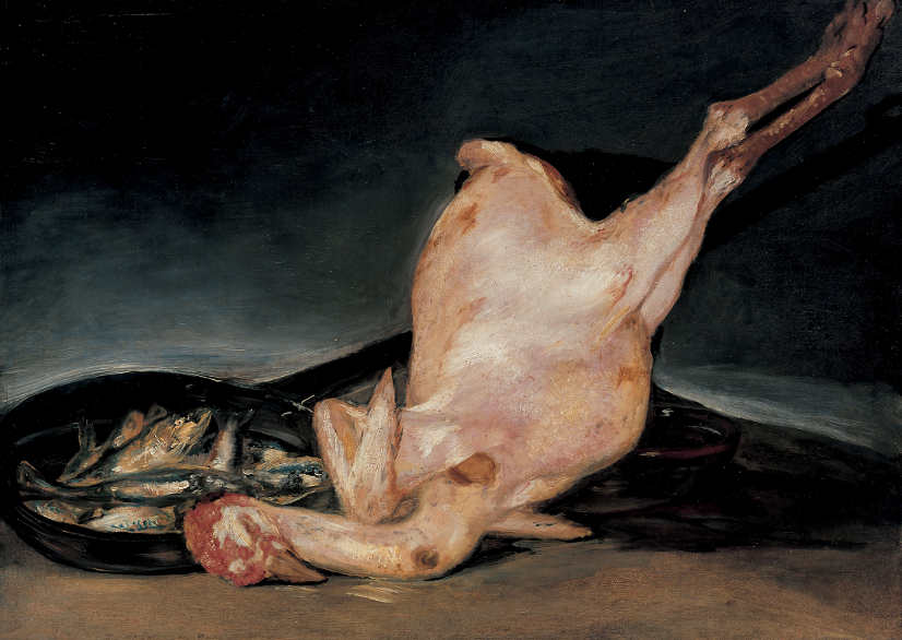 Francisco de Goya, Gerupfte Pute, 1808-1812 (Bayerische Staatsgemäldesammlungen, Neue Pinakothek, München).