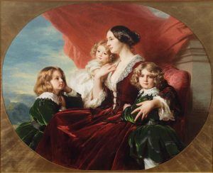 Franz Xaver Winterhalter, Gräfin Krasińska und ihre Kinder, 1853, Öl auf Leinwand, 131 x 163,5 cm (oval), signiert und datiert unten rechts: „frWinterhalter/1853“ (© The National Museum, Warschau, Inv. 185253)