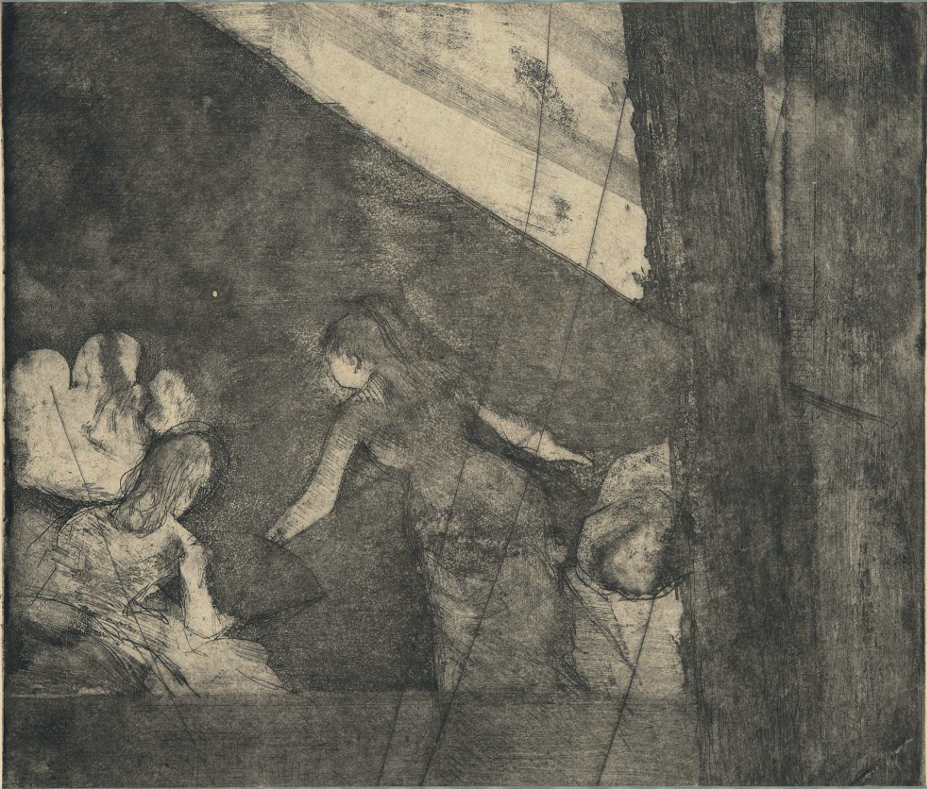 Edgar Degas, Aux Ambassadeurs / Im Ambassadeurs, um 1877/78, Aquatinta, Weichgrundätzung, Radierung und Kaltnadel auf Japan (Coninx Sammlung, Zürich)