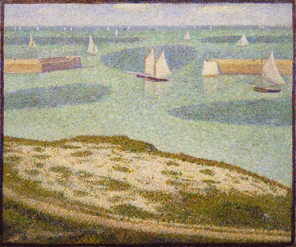 Georges Seurat, Einfahrt des Fischereihafens, Port-en-Bessin, 1888, Öl auf Leinwand, 54,9 x 65,1 cm (The Museum of Modern Art, New York, Lillie P. Bliss Collection, Inv.-Nr. 126.1934)
