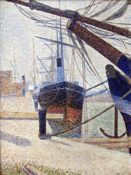 Georges Seurat, Ecke eines Hafens, Honfleur, 1886, Öl auf Leinwand (Kröller-Müller Museum, Otterlo)