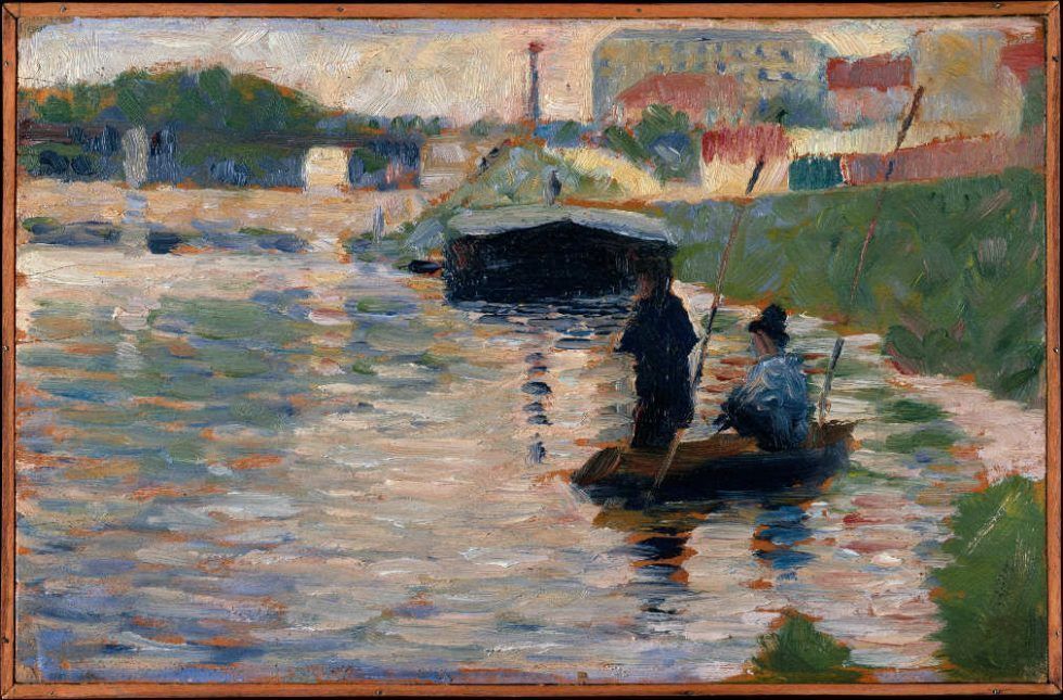 Georges Seurat, Ansicht der Seine, 1882/83, Öl auf Holz, 15.9 x 24.8 cm (Metropolitan Museum of Art, New York, Bequest of Mabel Choate, in memory of her father, Joseph Hodges Choate, 1958, Inv.-Nr. 59.16.5)