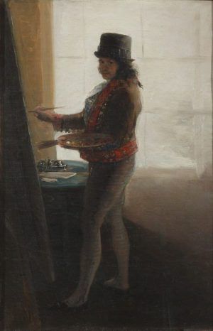 Francisco de Goya, Selbstporträt in seinem Atelier, 1793-5, Öl auf Leinwand, 42 x 28 cm (© Museo de la Real Academia de Bellas Artes de San Fernando, Madrid).