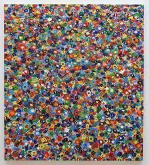 Gunter Damisch, Weltflimmerdichte, 2013, Öl auf Leinwand, 180 x 160 cm, Foto: Alexandra Matzner.