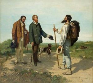 Gustave Courbet, Die Begegnung (Guten Tag, Monsieur Courbet), Öl auf Leinwand, 132,4 x 151 cm, Musée Fabre, Montpellier Agglomération © Musée Fabre, Montpellier Agglomération / Frédéric Jaulmes.