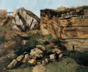 Gustave Courbet, Der Roche Pourrie. Geologische Studie, Öl auf Leinwand, 60 x 73 cm, Musée Max Claudet, Salins-les-Bains, Foto: Henri Bertand.