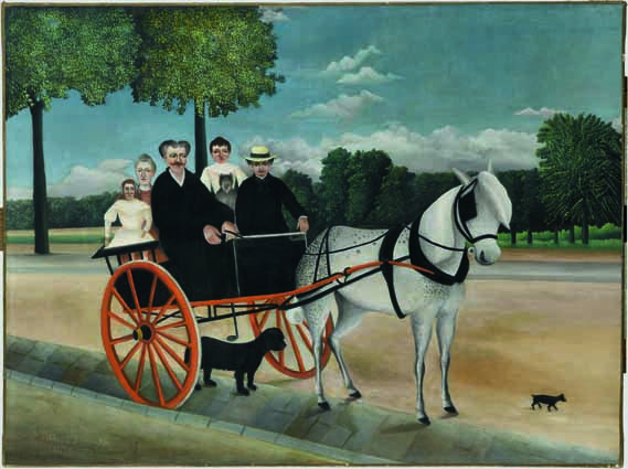 Henri Rousseau, Der Wagen von Père Junier, 1908, Öl auf Leinwand, 97 x 129 cm, Paris, Musée de l'Orangerie, Collection J. Walter- P. Guillaume © RMN-Grand Palais (Musée de l’Orangerie)/Franck Raux.