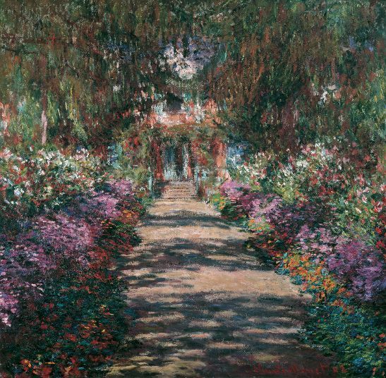 Claude Monet, Weg in Monets Garten in Giverny, 1902, Öl auf Leinwand, 89,5 x 92,3 cm © Belvedere, Wien.