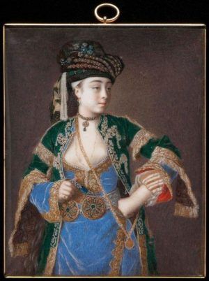 Jean-Etienne Liotard, Laura Tarsi, um 1741, Aquarell und Gouache auf Elfenbein, 9,6 x 7,7 cm, Lent by the Syndics of the Fitzwilliam Museum, Cambridge, inv. PD9-2006, Photo (c) Fitzwilliam Museum, Cambridge.
