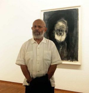 Jim Dine vor „Dine mit 80 in Paris“ (2015–2016), Albertina, Wien, Foto: Alexandra Matzner.