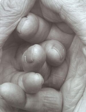 John Coplans, Interlocking Fingers No. 17, 2000, Silbergelatinepapier (Albertina, Wien).