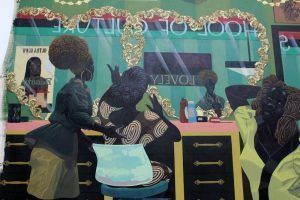 Kerry James Marshall, School of Beauty, School of Culture (School of Culture), 2012, Acryl auf Leinwand, 274 x 401 cm (Collection of the Birmingham Museum of Art, Alabama), Detail, Foto: Alexandra Matzner.