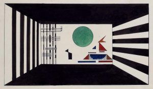 Wassily Kandinsky, Bilder einer Ausstellung: Bild II, Gnomus, 1928, Gouache, Aquarell und Tusche auf Papier, 38,5 x 56,5 cm, Theaterwissenschaftliche Sammlung, Universität zu Köln.