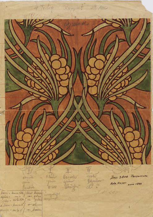 Koloman Moser, Stoffentwurf für Backhauen, 1899, Sammlung der Firma Backhausen © Firma Backhausen Interieur.