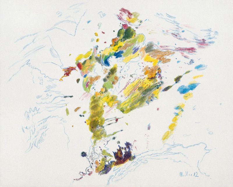 Max Weiler, Kunst ist Natur. Windbaum, 1982, Bleistift auf handgeschöpftem Papier © Yvonne Weiler.