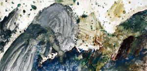 Max Weiler: Wie eine Landschaft, die grauen Berge, 1965, Eitempera auf Leinwand, 96 x 196 cm © Yvonne Weiler.