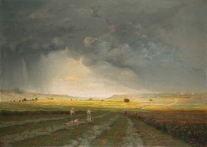 Antoine Chintreuil (1814–1873), Landschaft mit Sonnenlicht und Regenwolken, 1870, Öl auf Leinwand, 96 x 133,5 cm, Städel Museum, Frankfurt am Main, Foto: Städel Museum – ARTOTHEK, Städel Museum, Frankfurt am Main / Eigentum des Städelschen Museums-Vereins e.V.