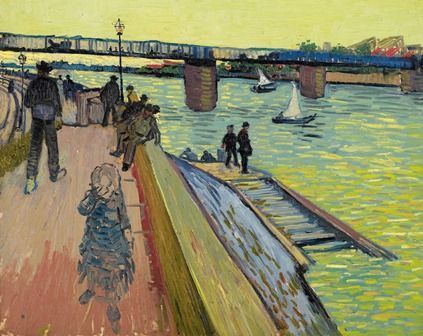 Vincent van Gogh, Die Brücke in Trinquetaille, 1888, Öl auf Leinwand, 65 × 81 cm, Privatsammlung.