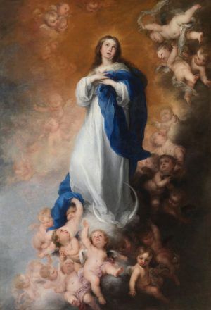 Bartolomé Esteban Murillo, Immaculata Conceptio der Venerables Sacerdotes, 1660–1665, Öl auf Leinwand, 274 x 190 cm (Museo Nacional del Prado, Madrid)