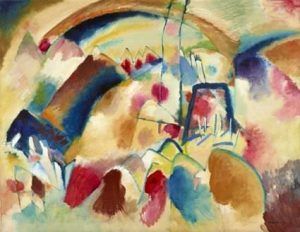 Wassily Kandinsky, Landschaft mit Kirche (Landschaft mit roten Flecken I), 1913, Foto: Museum Folkwang, Jens Nober.