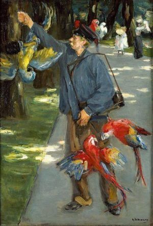 Max Liebermann, Der Papageienmann, 1902, Öl auf Leinwand, 102,5 x 72,5 cm, Erworben 1914 mit Unterstützung der Krupp-Jubiläums-Stiftung für das Kunstmuseum Essen, seit 1922 Museum Folkwang © 2015 Museum Folkwang, Essen / Sieveking Verlag, München.