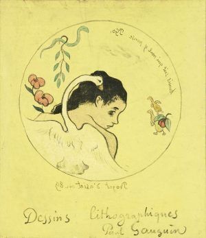Paul Gauguin, Volpini-Suite, Leda, 1889, Frontispiz der Suite Volpini, Zinkografie, handkoloriert.
